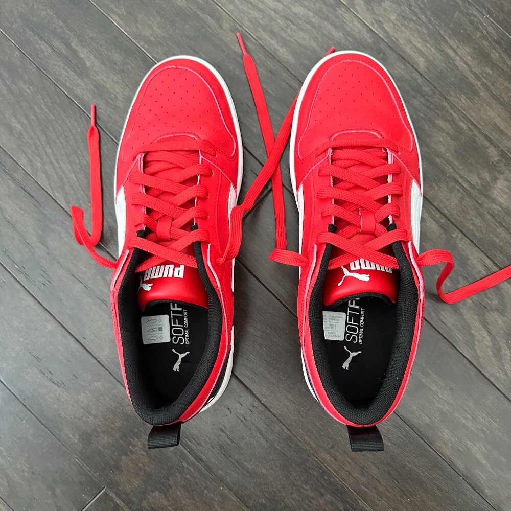 Puma Rebound Layup Lo Red, Black & White US Men's 10.5 Sneakers NWOT - Picture 8 of 12